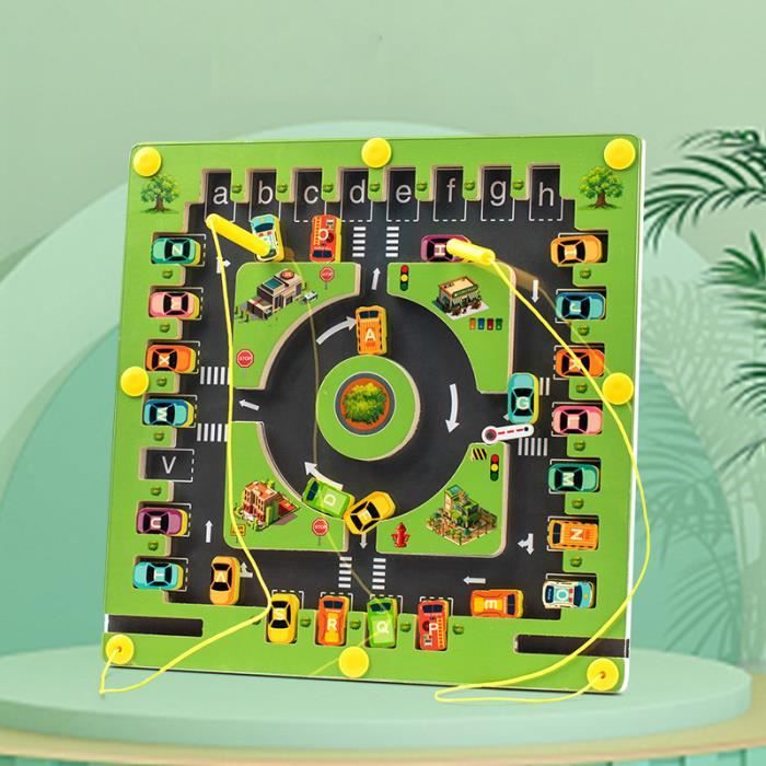 Labyrinthe Magnétique Alphabet Montessori - Jeu Éducatif 3 4 5 6 Ans, Jouet En Bois Pour Apprendre Les Lettres Et Motricité Fine