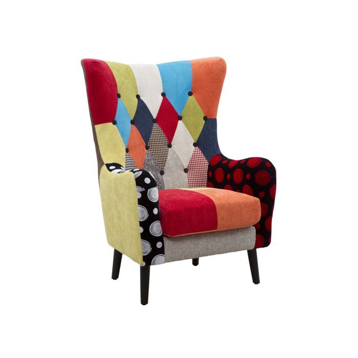 Fauteuil Design Patchwork Impérial 106cm Multicolore