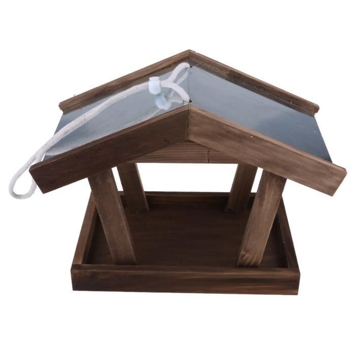 Nichoir à Hibou En Bois Carbonisé - Abri Imperméable Pour Oiseaux, écureuils, Jardin Extérieur