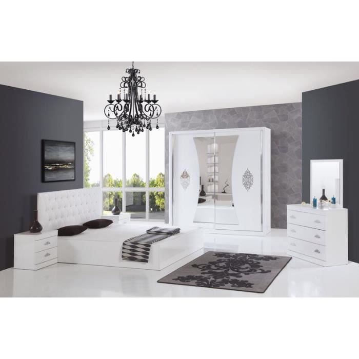 Chambre Complete Paris Blanc Armoire 2 Portes Achat Vente