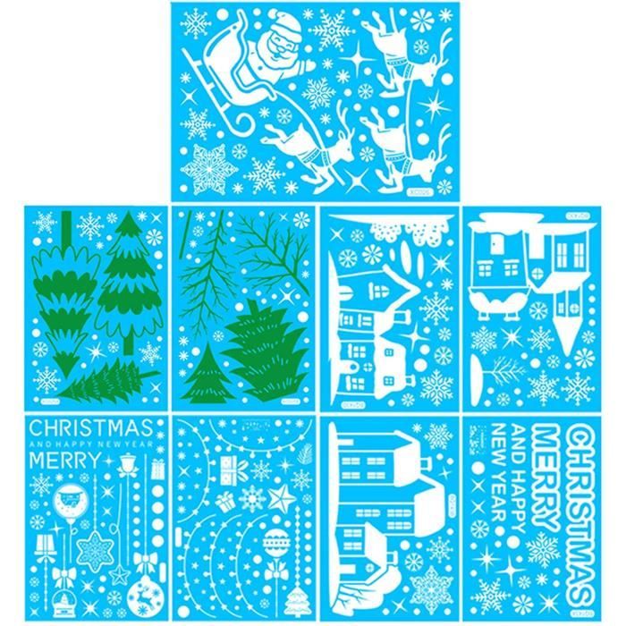 Noel Decoration Sticker De Noel Pour Vitre Stickers Noel Fenetre Statique, Autocollants Noel Fenetre Reutilisable Autocollants Du00e9coratifs Stickers Fenetre
