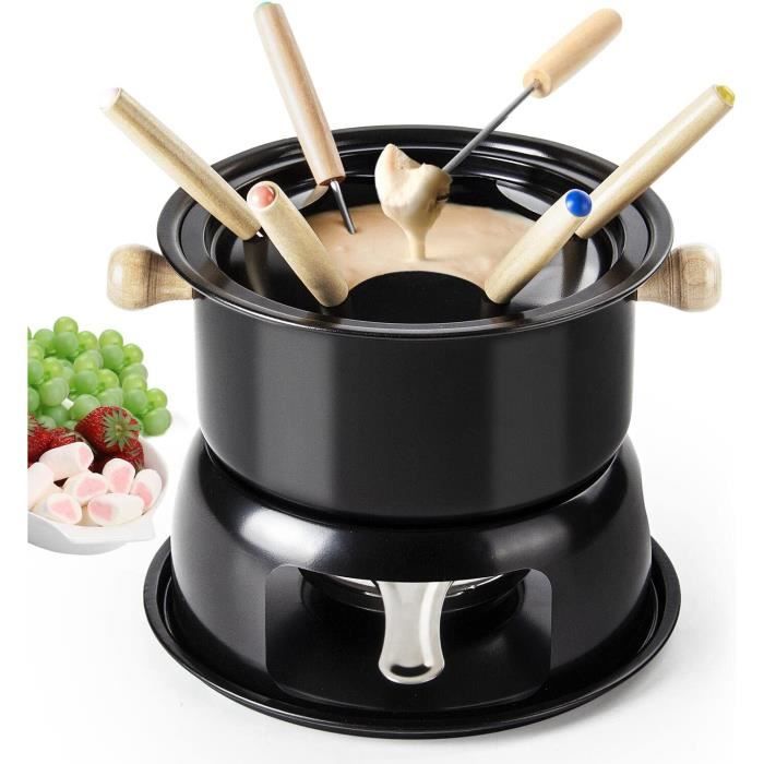 Fondue Set Fondue Bourguignonne au Fromage Acier Inoxydable de 6
