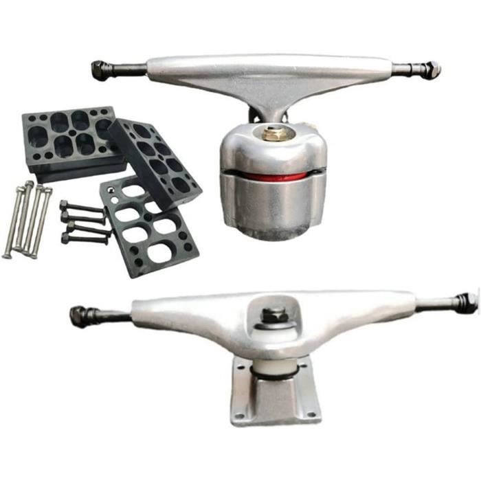 Camions De Skateboard 1 Paire - Compatible 4 à 8 Pouces - Alliage Aluminium Poli, Légers Et Résistants Pour Tricks Et Rues