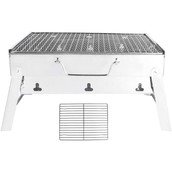 Barbecue Charbon Transportable Grill De Camping GFTIME Pliable 46x32cm - Barbecue Charbon Portable Avec Accessoires Feu Camp Portable GFTIME