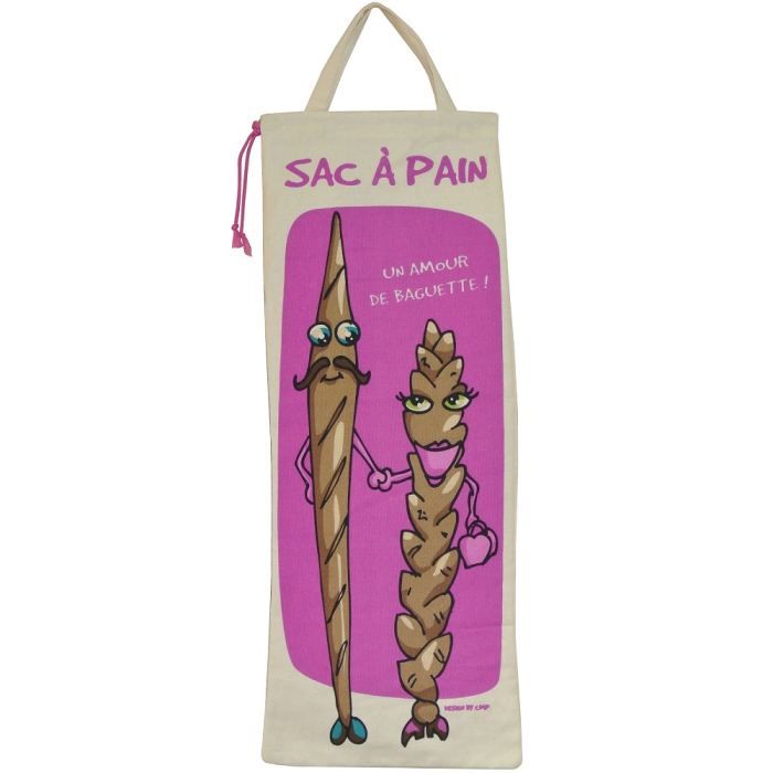 Sac à Pain Paris Prix 70x28 Cm Jaune - 100% Coton, Rabat De Fermeture, Pour Boulangerie Ou Usage Quotidien - 4