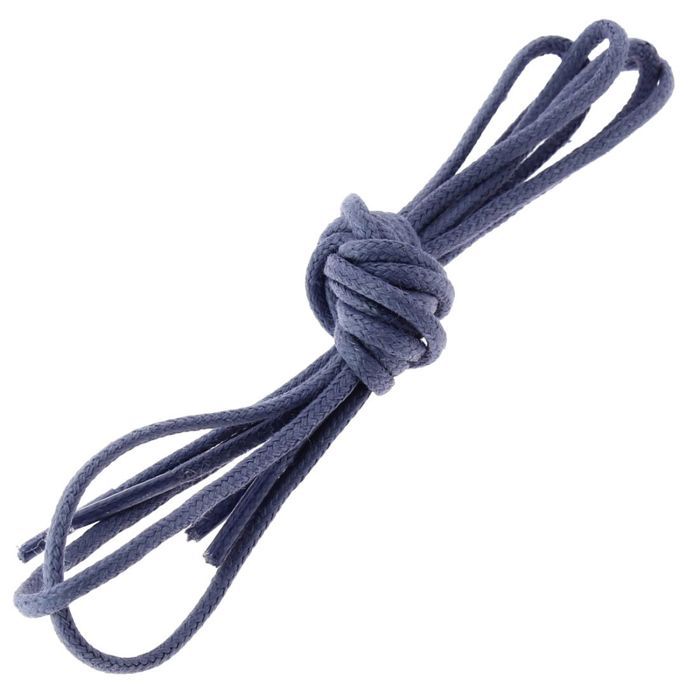 Lacets Ronds Cires 4mm Bleu Yale
