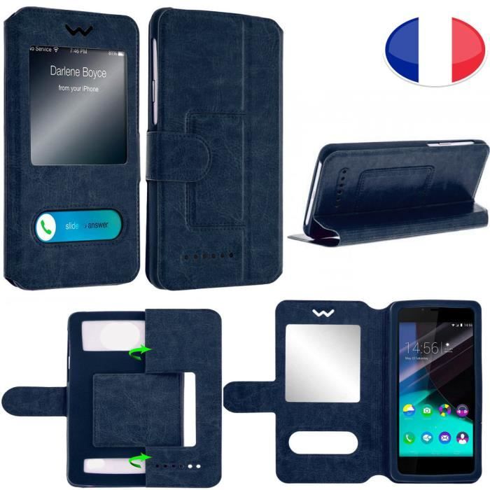 TEENO A9 Plus HD Etui Housse folio noir de qualité by PH26