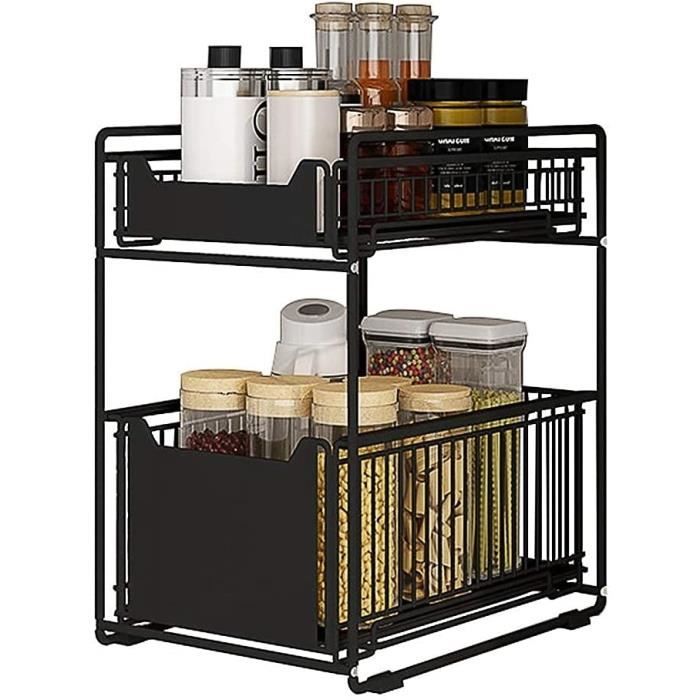 Panier De Rangement Coulissant Suspendu Sous étagère – Organisateur Métallique Pour Placard, Chambre, Bureau