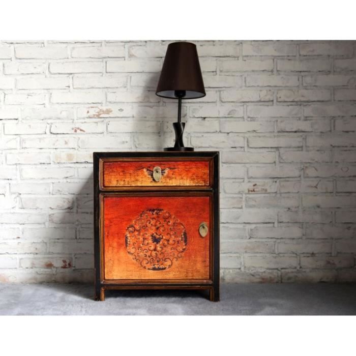 Armoire asiatique,commode petite armoire de nuit orientale, Table de