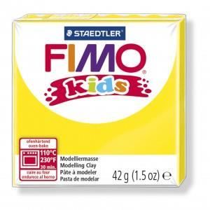 Pâte Fimo Enfant - Fimo Kids Jaune - Marque FIMO - Pour Enfant à partir de 8 ans - 42g