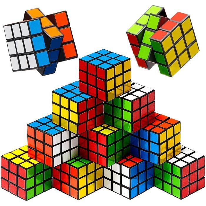 Lot de 12 mini cubes magiques Magic Cube, Speed Cube, jouets fête garçons,  filles, enfants,classiques,cubes Rubiks(3 x 3 cm)