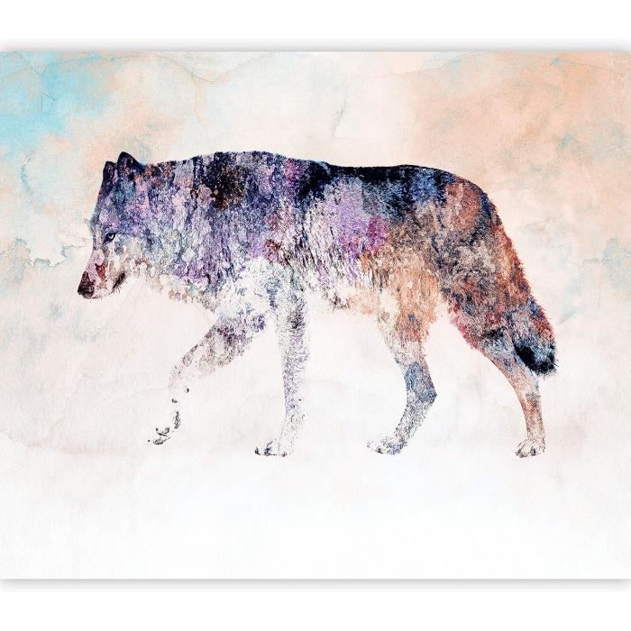 Autocollant Mural Déco Loup En Vinyle - Sticker Grand Format Art Mural Contemporain