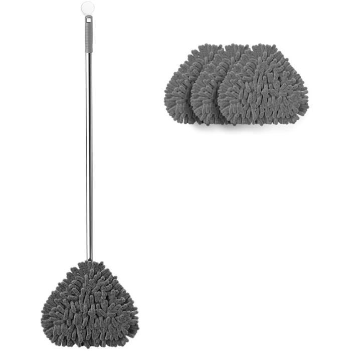 4 Housses Microfibre Chenille COM-FOUR® Pour Raclette - Lavables, Absorption Maxi Pour Sols Lisses