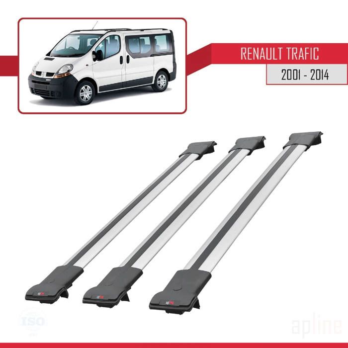 Pour Renault Trafic 2001-2014 Barres de Toit Railing Porte-Bagages de voiture 3 pièces FLY Modèle GRIS 107