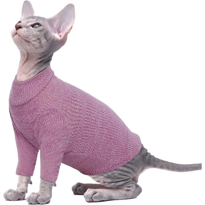 Textiles Pour Chats Pumyporeity Vetements Chat Sphynx Pull Sweat shirt Costume Hiver Veste Gilet Coton Stretch Sans P Cdiscount