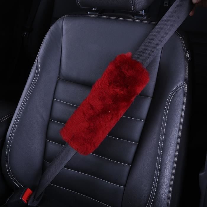 Vin rouge - Housse de protection pour ceinture de sécurité de voiture en  peau de mouton, coussinets pour harn - Cdiscount Auto