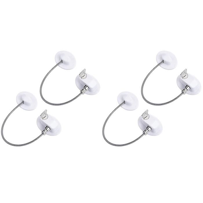 Serrure De Sécurité Enfant Pour Réfrigérateur – Design Vintage Radio – Verrouillage 3 Boutons – Adhésif 3M VHB – Blanc - 8