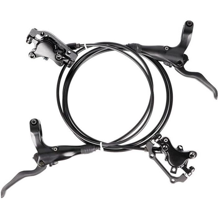 Kit Freins Hydrauliques VTT - Double Piston - Pour Disques 1.8-2.0 Mm - Poignée Aluminium - Montage Facile