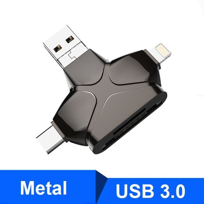 Lecteur De Carte Mémoire Type C + USB 3.0 - SD, Micro SD, TF, OTG - Marque Olaf, Neuf