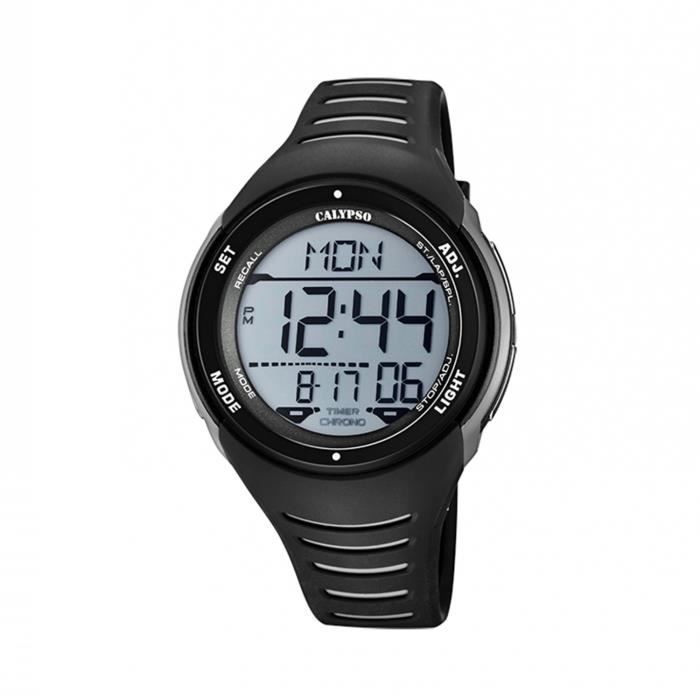 Montre Calypso digitale noire - CALYPSO - Homme - Silicone