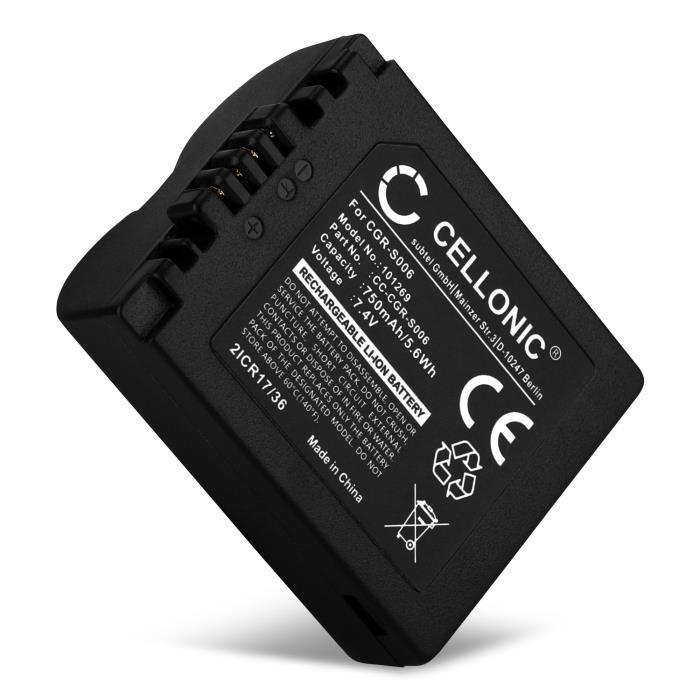 Batterie de rechange pour appareil photo Panasonic Lumix DMC-FZ7, FZ8, FZ18