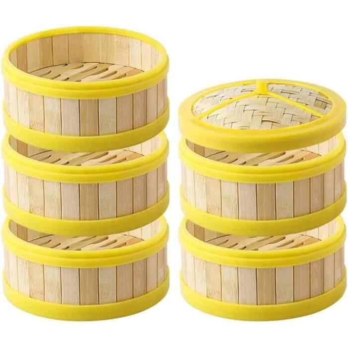 Cuiseur Vapeur En Bambou Traditionnel - Diamètre 13 Cm (existe En 15, 18, 21 Cm) - Pour Légumes, Raviolis, Poisson - Écologique Et Naturel