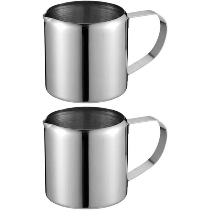 2 Pots à Lait Inox 150ml Et 350ml - Pour Cappuccino, Latte - Bec Verseur Précis - Antidérapant