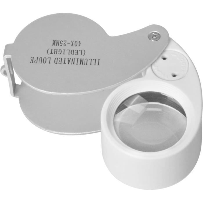 Loupe De Bijoutier 10x – Pliable, En Métal, Portable Pour L'Identification Des Pierres & Bijoux