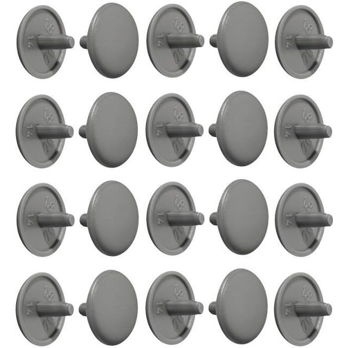 Lot De 4 Capuchons De Vis En Plastique Gris – Pour Toboggan, Rail Coulissant, Fixation 23 Mm – Sécurité Enfant