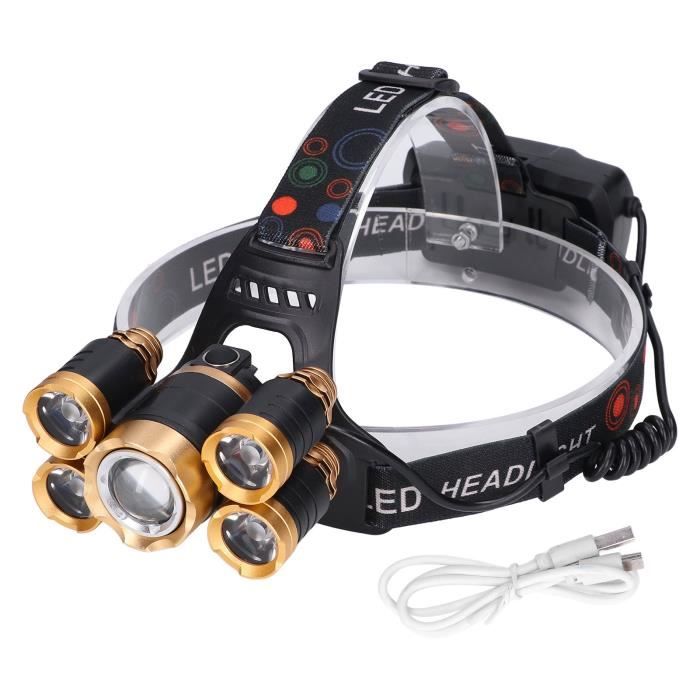 Lampe Frontale Rechargeable LED T6 3000 Lumens Pour Chasse Et Vélo