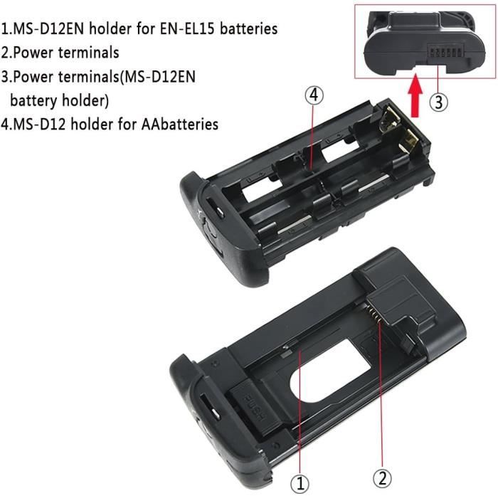 DSTE MB-D12 Poignée d'alimentation multipower avec télécommande sans fil pour Nikon D800E D800