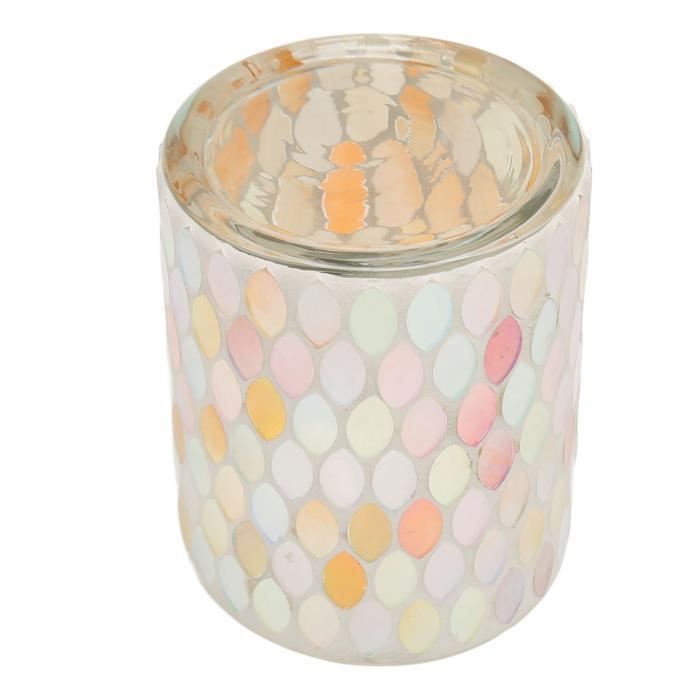 Bougeoir En Verre Motif Léopard - Photophore Chauffe-Plat Pour Décoration Table Et Ambiance Romantique