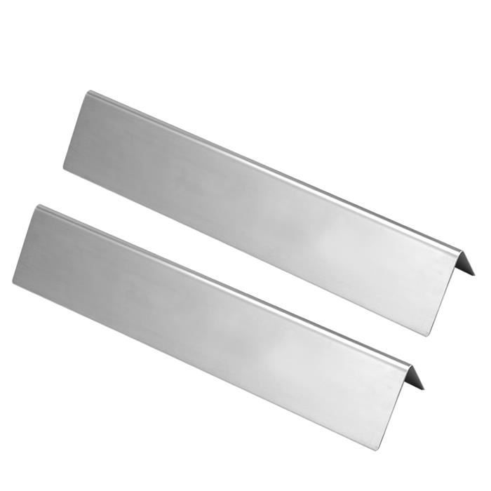 WELL GRILL Lot De 4 Plaques Chauffantes Inox 43,5 X 15 Cm – Tentes Chauffantes, Barres Aromatisantes Pour Barbecue Gaz (Weber, Nexgrill, Char-Broil…)