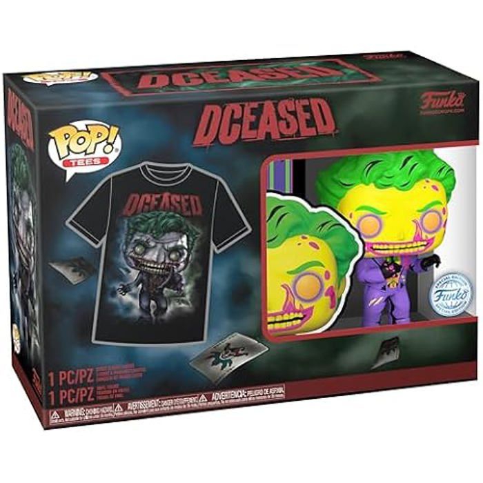 T Shirt avec Figurine Funko Joker CC DC Comics Cadeau pour Fans de Batman