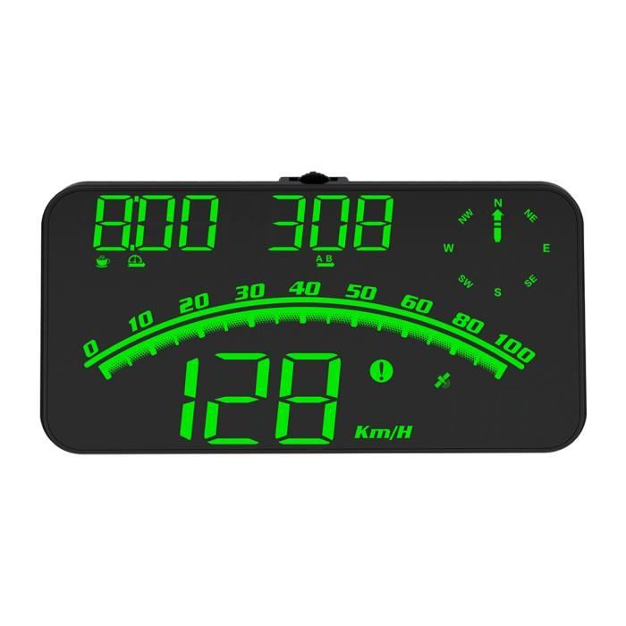 G10 Compteur de Vitesse-Affichage LED Automatique 16:9-affichage tête haute-alarme  de survitesse-Vert - Cdiscount Auto