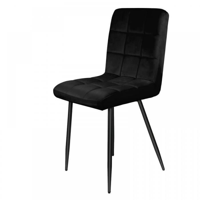 chaise de salle à manger carrée yiyi - homewell - lot de 2 - noir - capacité de charge 120 kg