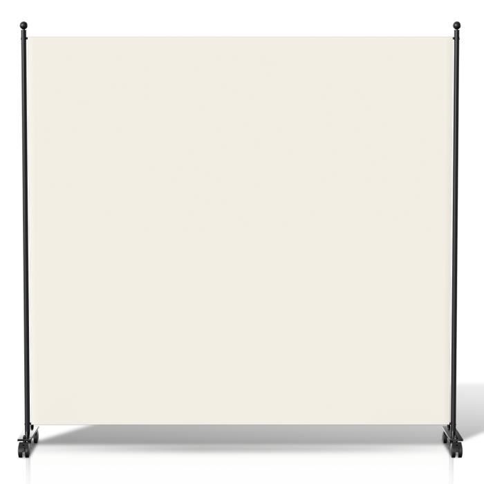 Paravent à Roulettes FANTASK 3 Panneaux - Blanc, Pliable, Pour Séparer Pièces Et Intimité