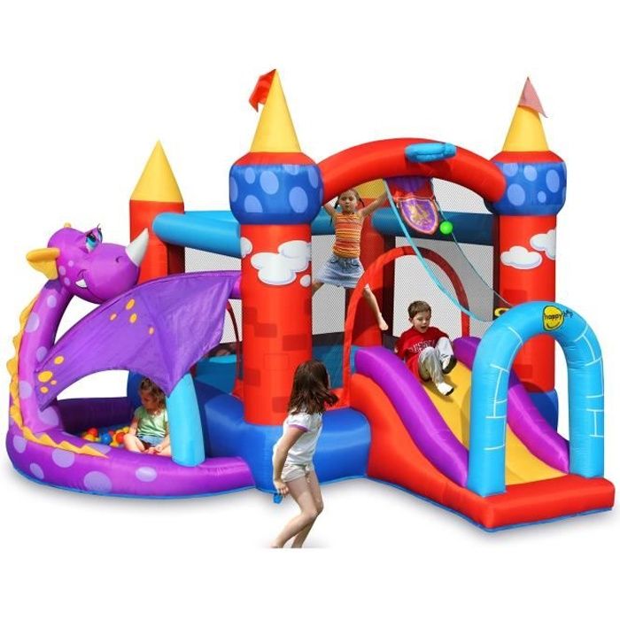 Happy Hop Chateau Aire De Jeux Gonflable Dragon Cdiscount Jeux Jouets