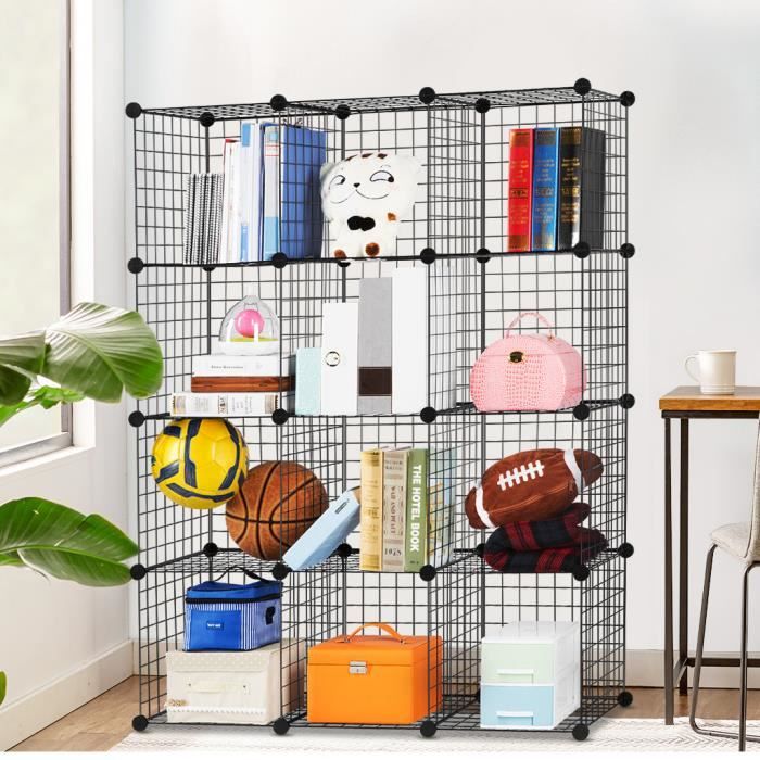 Langria 12 Cubes Armoire De Rangement En Treille Etagere Grille