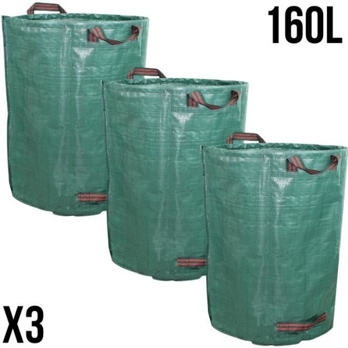 Lot de 3 sacs de déchets 160L en PP 150g-m² autoportants - Linxor