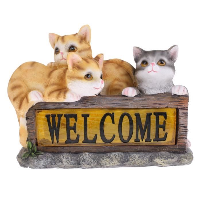 Belle Energie Solaire Lumiere Chat Statue Animal Modele Maison Jardin Pelouse Decoration Collections Cadeau Cdiscount Maison