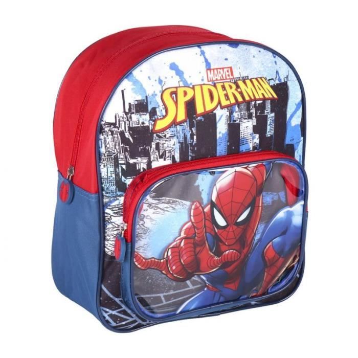 PERLETTI Sac De Sport Enfant Spiderman Marvel - Sac Gym Voyage Araignée Bleu Rouge 35x22.5x15cm