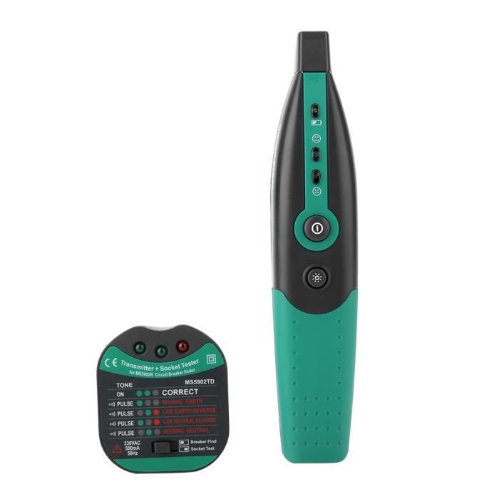 Détecteur de disjoncteur - MOTHINESSTO - MS5902 - Testeur de prise - Lampe de poche - Vert
