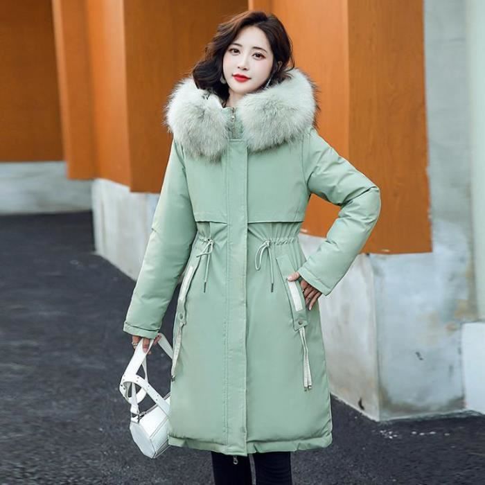 Manteau Femme Mode long Ample Nouvelle arrivee Plus velours Garder au chaud Vert HN Vert Cdiscount Pret a Porter