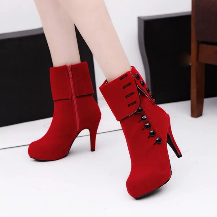 Boots Talon Rouge Femme 0d4b5f Chaussures a talon rouge femme : boots talon rouge femme 0d4b5f