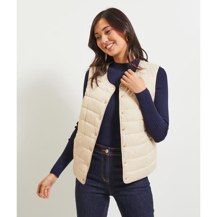 Doudoune sans manche femme beige store