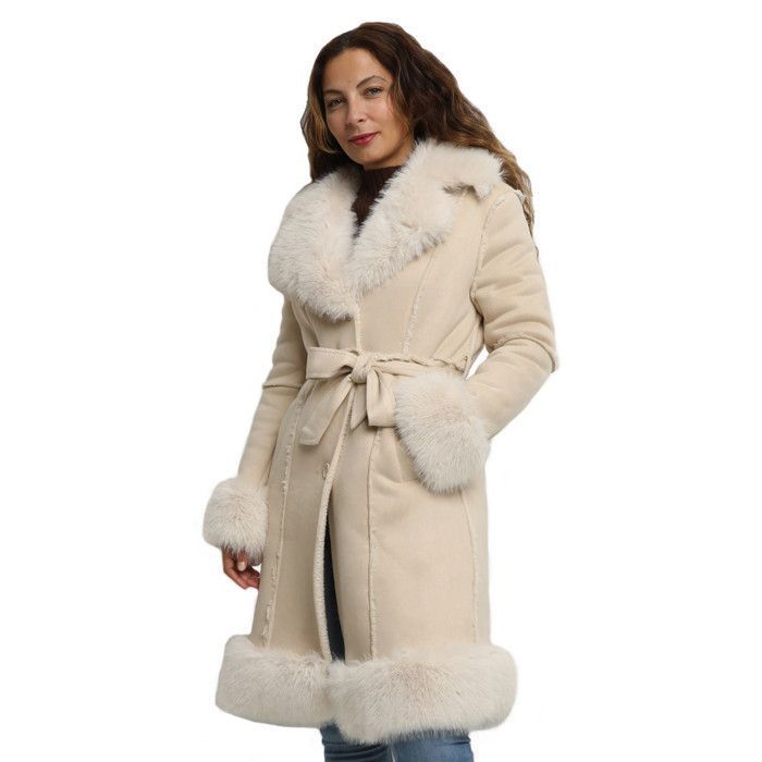 Sac Porté épaule Rive Gauche Paris - Suédine Taupe & Fausse Fourrure, Chic Et Cosy, Neuf