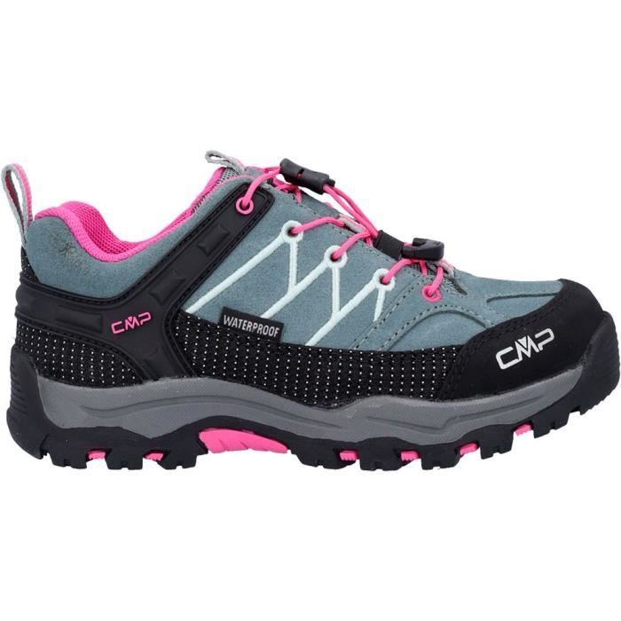 Chaussures de randonnée enfant CMP Rigel Low WP - Mineral green / purple fluo - Respirant