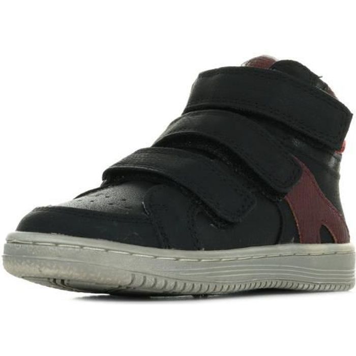 Basket haute enfant KICKERS Lohan Scratch Noir Bordeaux Automne Hiver 2019