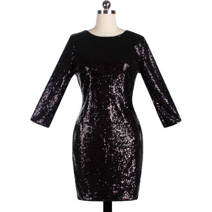 Robe noir outlet brillante